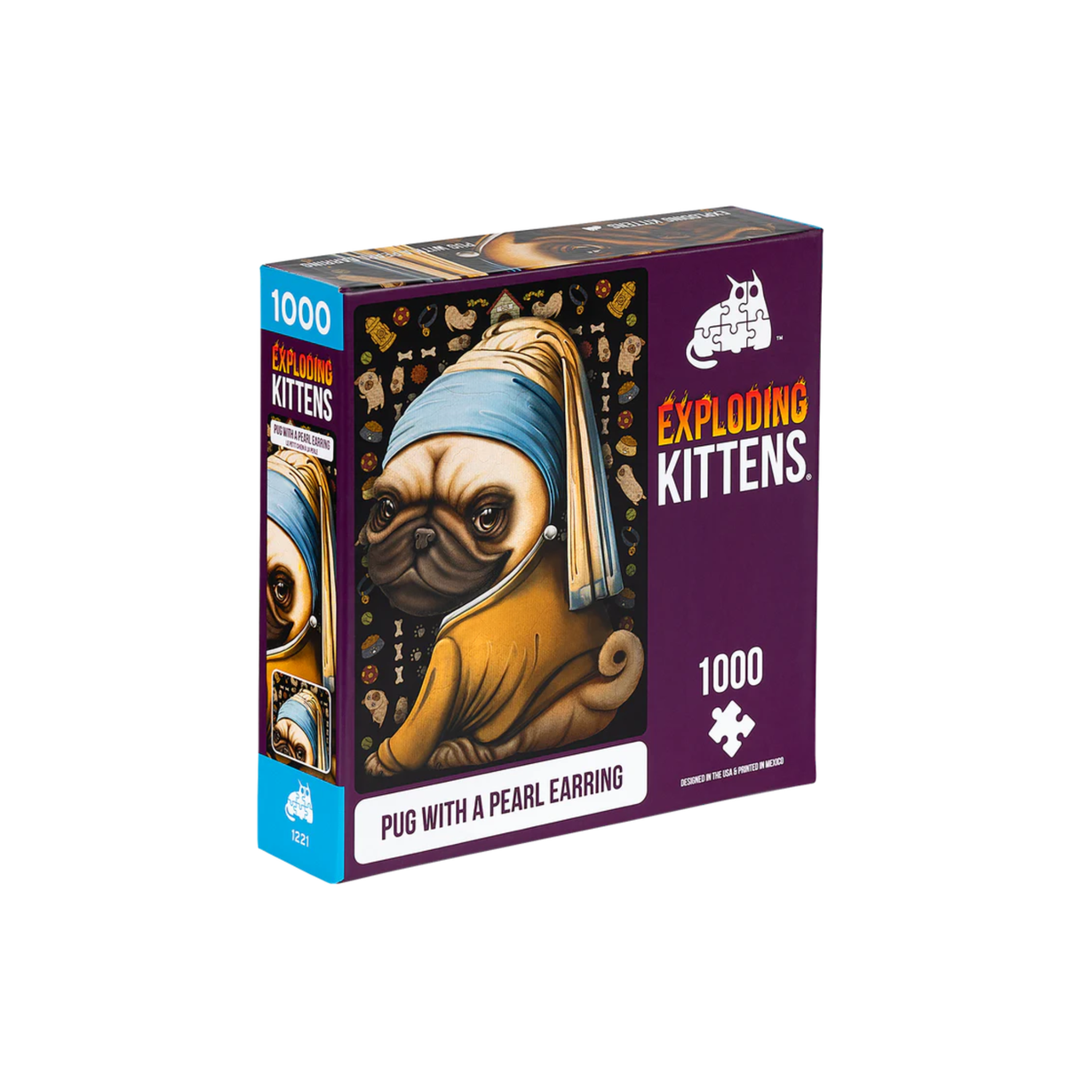EXPLODING KITTENS 1000 Piece Puzzle PUG WITH A PEARL EARRING (PPUG-1K-6) EN-EXPLODING KITTENS-Ace Cards & Collectibles