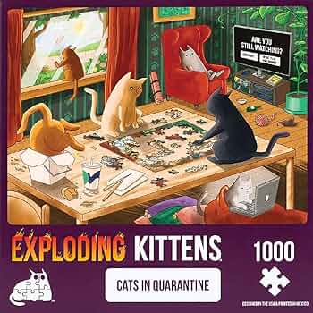 EXPLODING KITTENS 1000 Piece Puzzle CATS IN QUARANTINE (PQUAR-1K-6) EN-Exploding Kittens-Ace Cards & Collectibles
