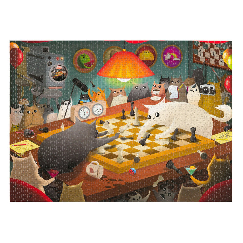 EXPLODING KITTENS 1000 Piece Puzzle "Cats Playing Chess"-Exploding Kittens-Ace Cards & Collectibles