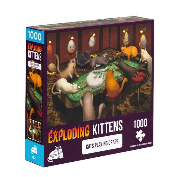 EXPLODING KITTENS 1000 Piece Puzzle "Cats Playing Craps"-Exploding Kittens-Ace Cards & Collectibles