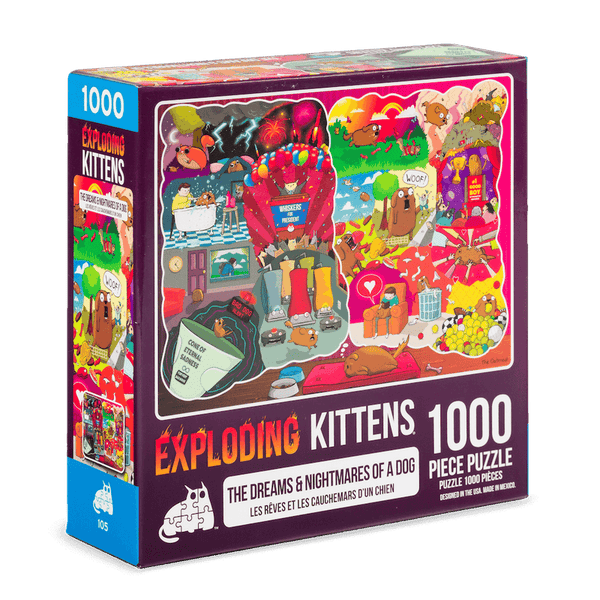EXPLODING KITTENS 1000 Piece Puzzle "The Dreams and Nightmares of a Dog"-Exploding Kittens-Ace Cards & Collectibles