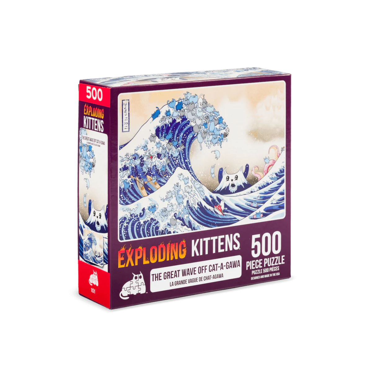 EXPLODING KITTENS 500 Piece Puzzle The Great Wave OFF CAT-A-GAWA EN-Exploding Kittens-Ace Cards & Collectibles