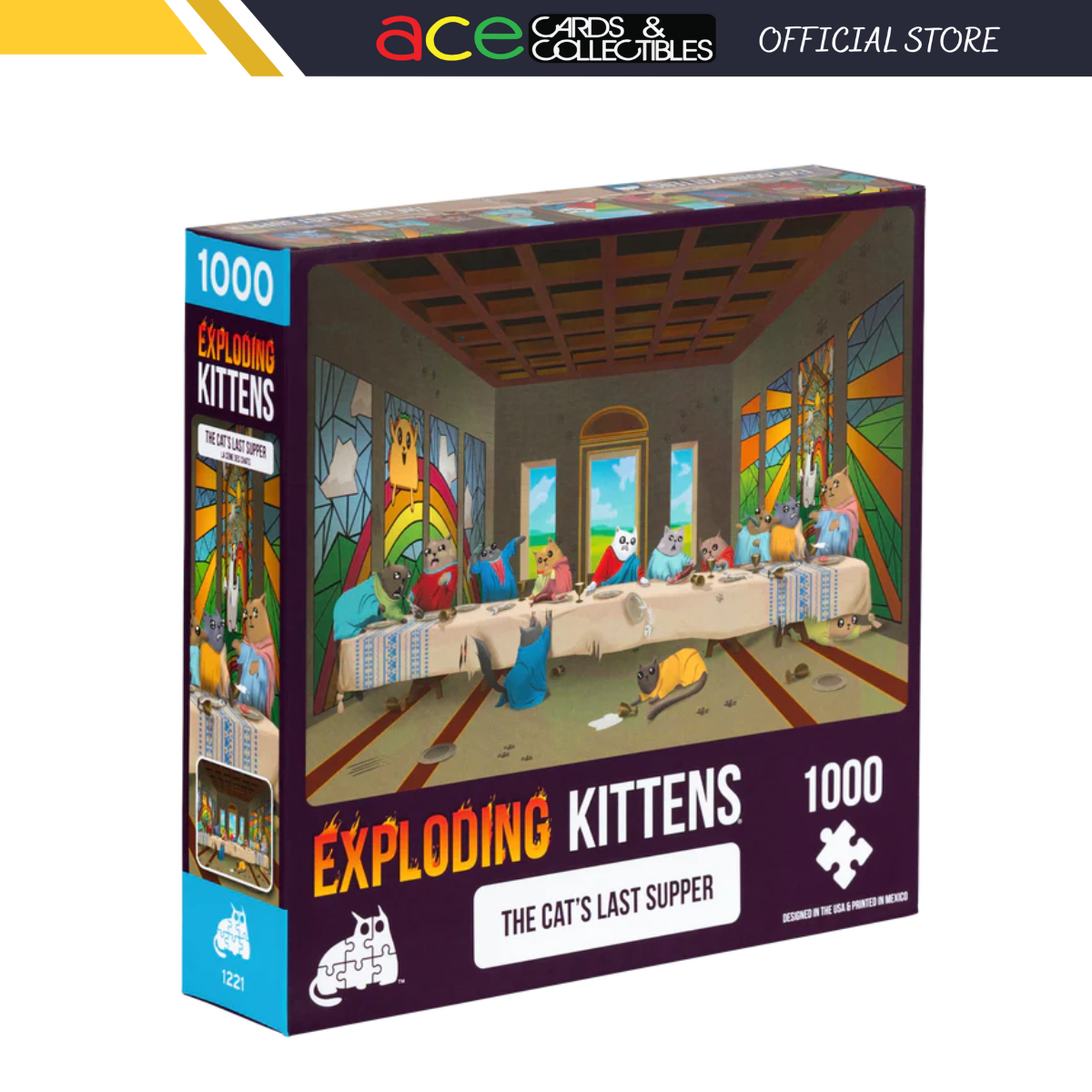 EXPLODING KITTENS The Cat's Last Supper 1000 Piece Puzzle (PSUPP-1K-6) EN-Exploding Kittens-Ace Cards & Collectibles