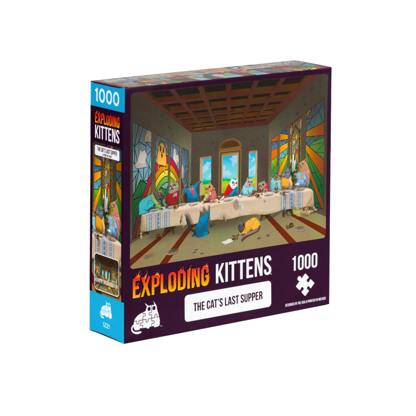 EXPLODING KITTENS The Cat's Last Supper 1000 Piece Puzzle (PSUPP-1K-6) EN-Exploding Kittens-Ace Cards & Collectibles