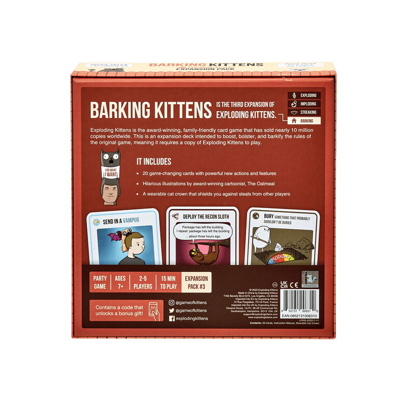 Exploding Kittens Board Game Barking Kittens: Expansion EN-Exploding Kittens-Ace Cards & Collectibles