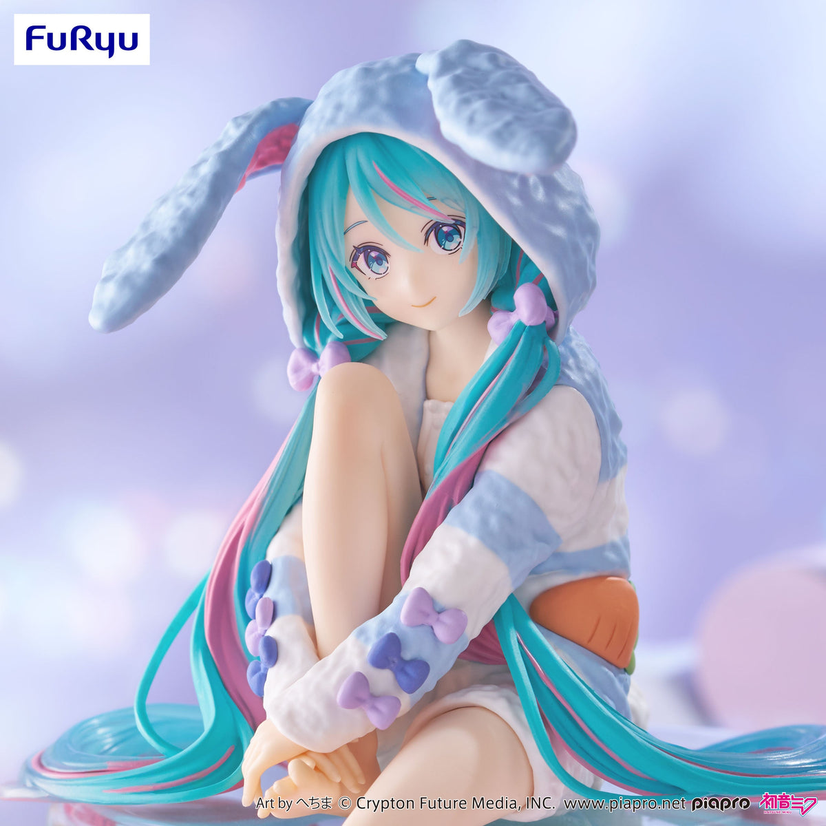 Hatsune Miku FURYU Noodle Stopper Figure "Hatsune Miku" (Rabbit Ear Hood Pajama Blue Color ver.)-FuRyu-Ace Cards & Collectibles