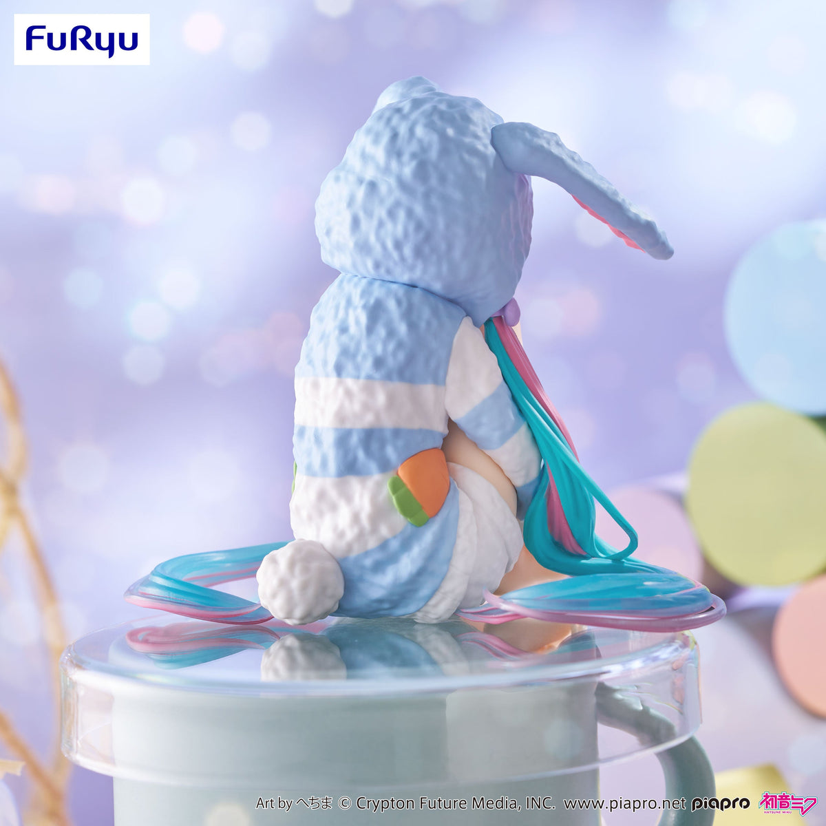 Hatsune Miku FURYU Noodle Stopper Figure "Hatsune Miku" (Rabbit Ear Hood Pajama Blue Color ver.)-FuRyu-Ace Cards & Collectibles