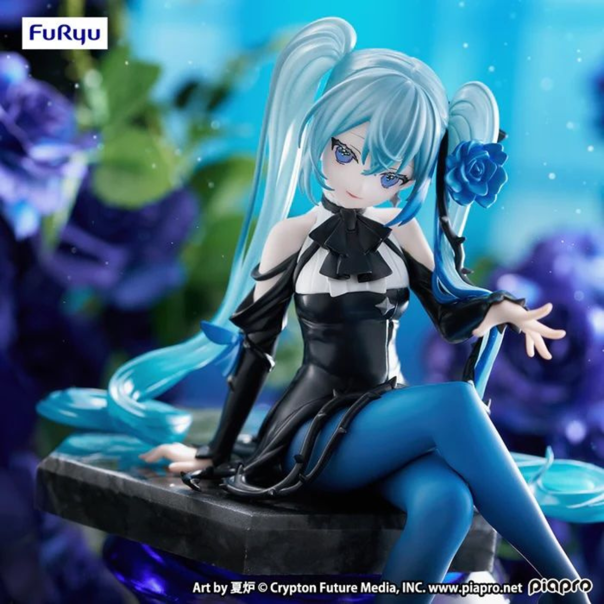 Hatsune Miku Noodle Stopper Figure &quot;Hatsune Miku&quot; (Blue Rose)-FuRyu-Ace Cards &amp; Collectibles