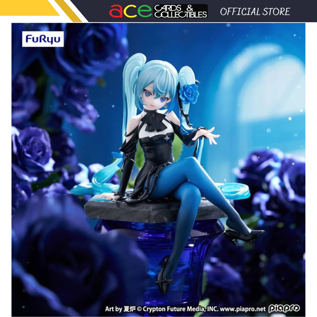 Hatsune Miku Noodle Stopper Figure &quot;Hatsune Miku&quot; (Blue Rose)-FuRyu-Ace Cards &amp; Collectibles