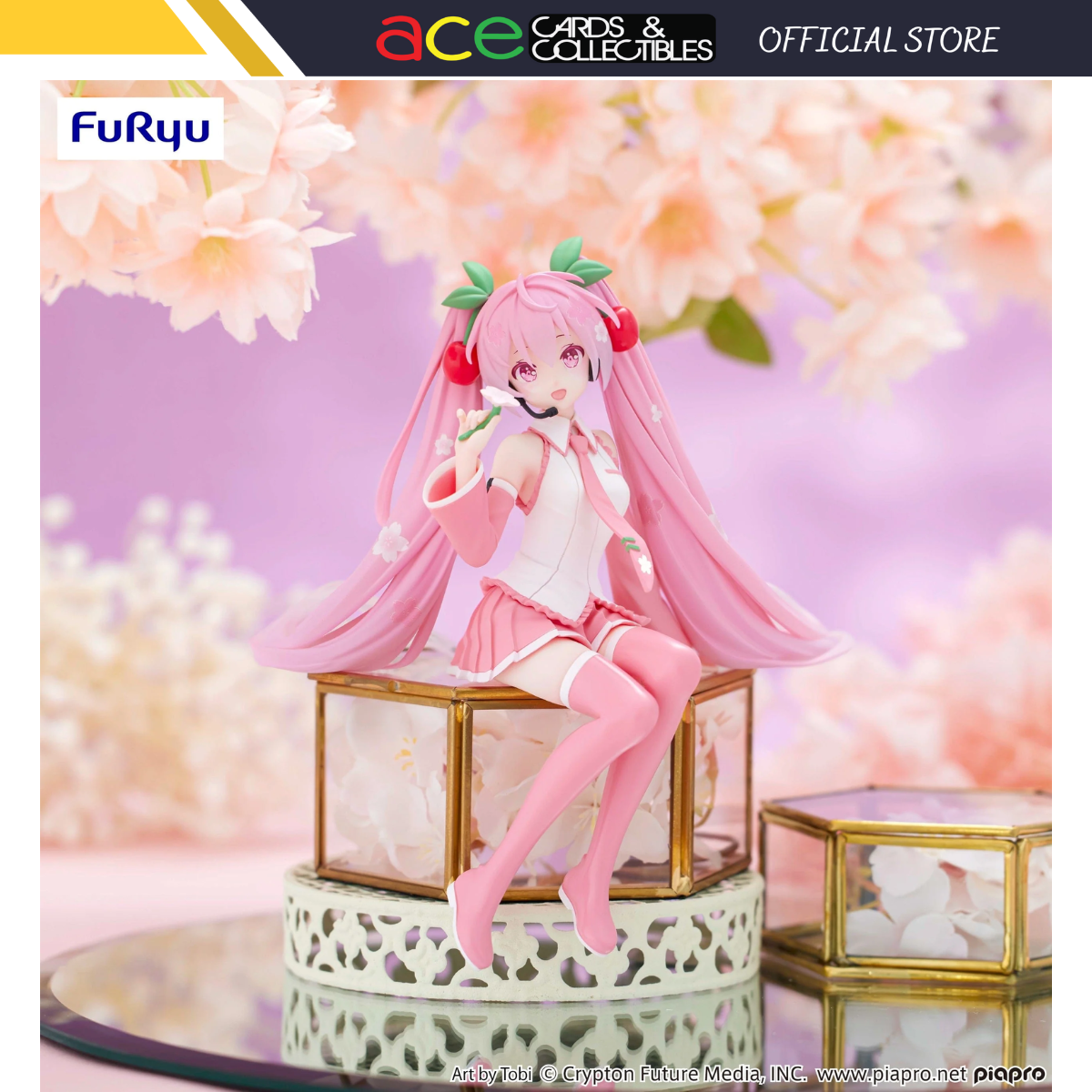 Hatsune Miku Noodle Stopper Figure &quot;Sakura Miku&quot; (2024 Ver.)-FuRyu-Ace Cards &amp; Collectibles