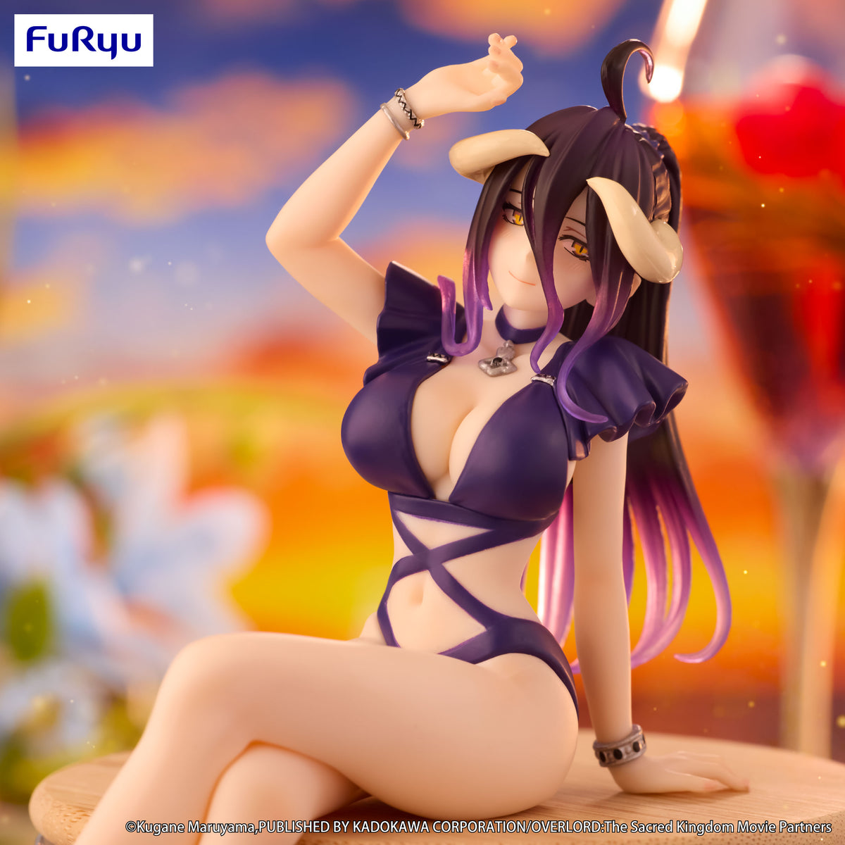 OVERLORD Noodle Stopper Figure &quot;Albedo&quot; &quot;Swimsuit Dark Purple Color ver.&quot;-FuRyu-Ace Cards &amp; Collectibles
