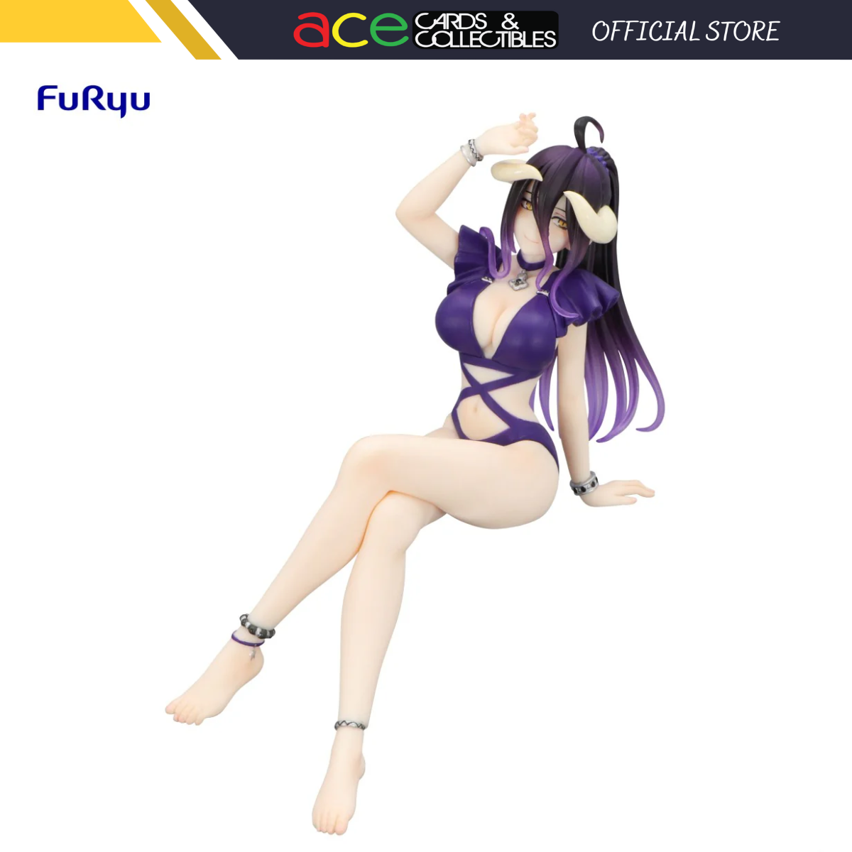 OVERLORD Noodle Stopper Figure "Albedo" "Swimsuit Dark Purple Color ver."-FuRyu-Ace Cards & Collectibles