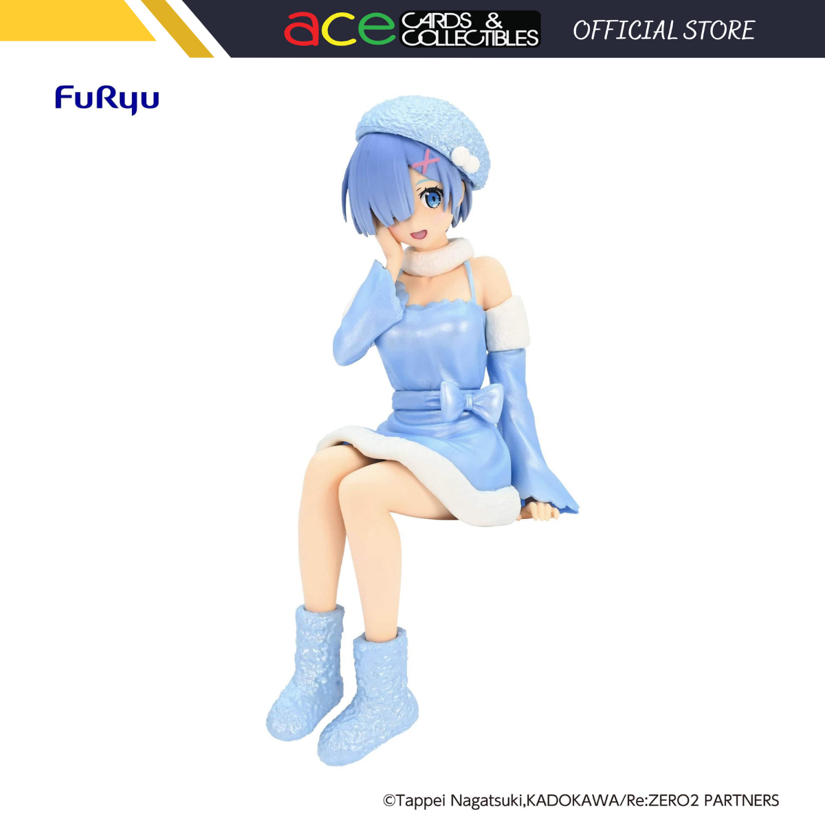 Re:Zero Starting Life in Another World Noodle Stopper Figure &quot;Rem&quot; (Snow Princess Pearl Color Ver.)-FuRyu-Ace Cards &amp; Collectibles