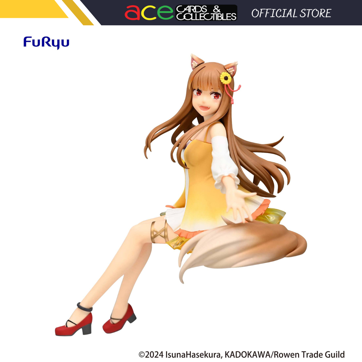 Spice And Wolf Noodle Stopper Figure &quot;Holo&quot; (Sunflower Dress Ver.)-FuRyu-Ace Cards &amp; Collectibles