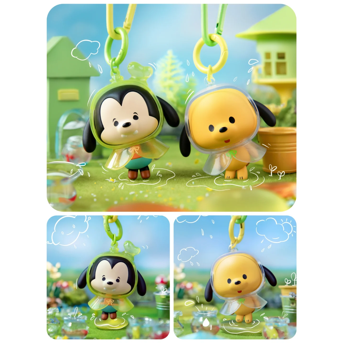 GOLDLOK x Disney Mickey Mouse and Friends Spring Raincoat Keychains Happy Rainy Series-Single Box (Random)-GOLDLOK-Ace Cards &amp; Collectibles