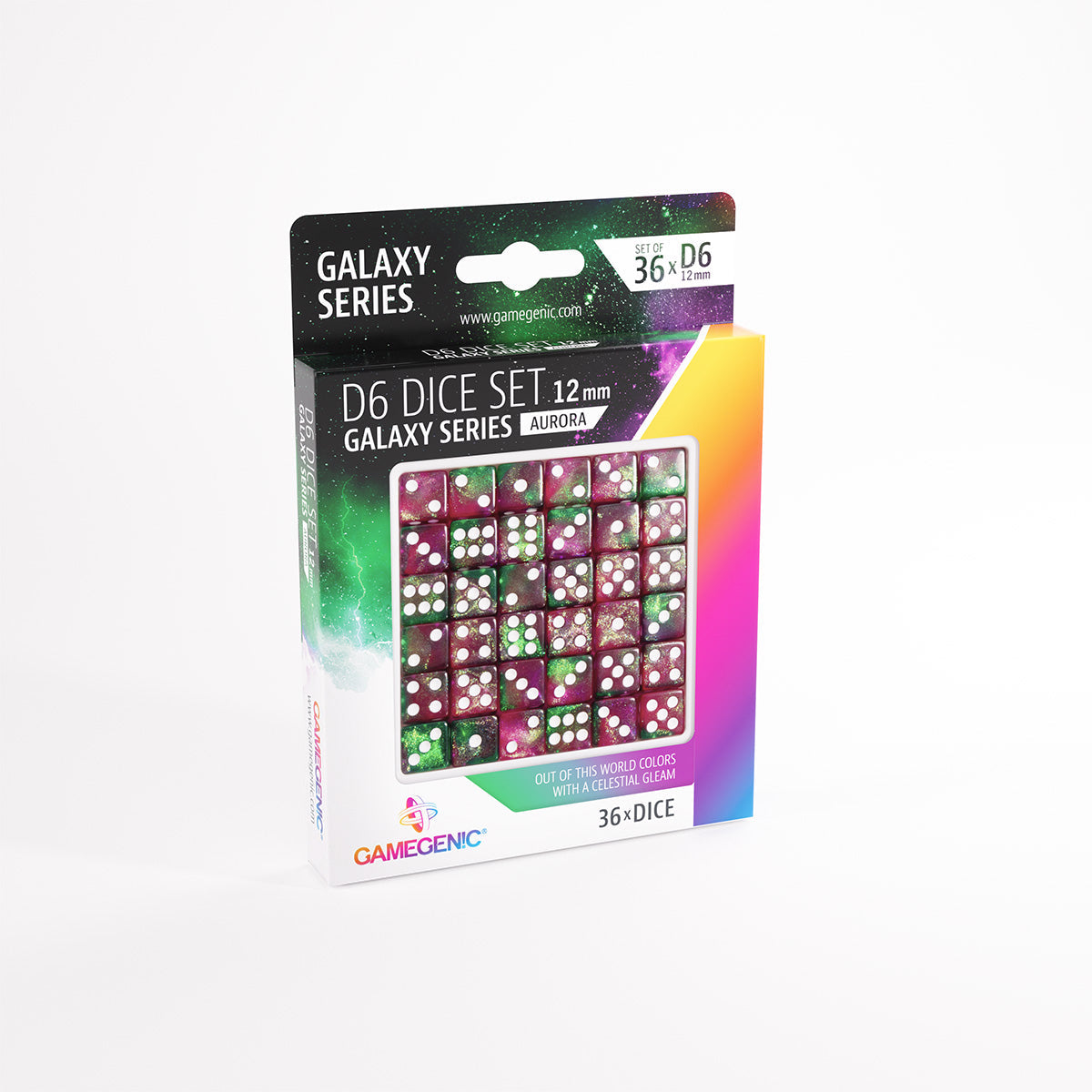 Gamegenic &quot;D6 Dice Set 12mm (36pcs)&quot;-Galaxy Series - &quot;Aurora&quot;-Gamegenic-Ace Cards &amp; Collectibles