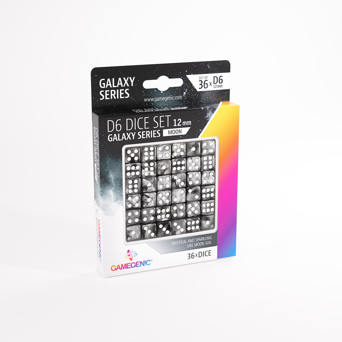 Gamegenic &quot;D6 Dice Set 12mm (36pcs)&quot;-Galaxy Series - &quot;Moon&quot;-Gamegenic-Ace Cards &amp; Collectibles