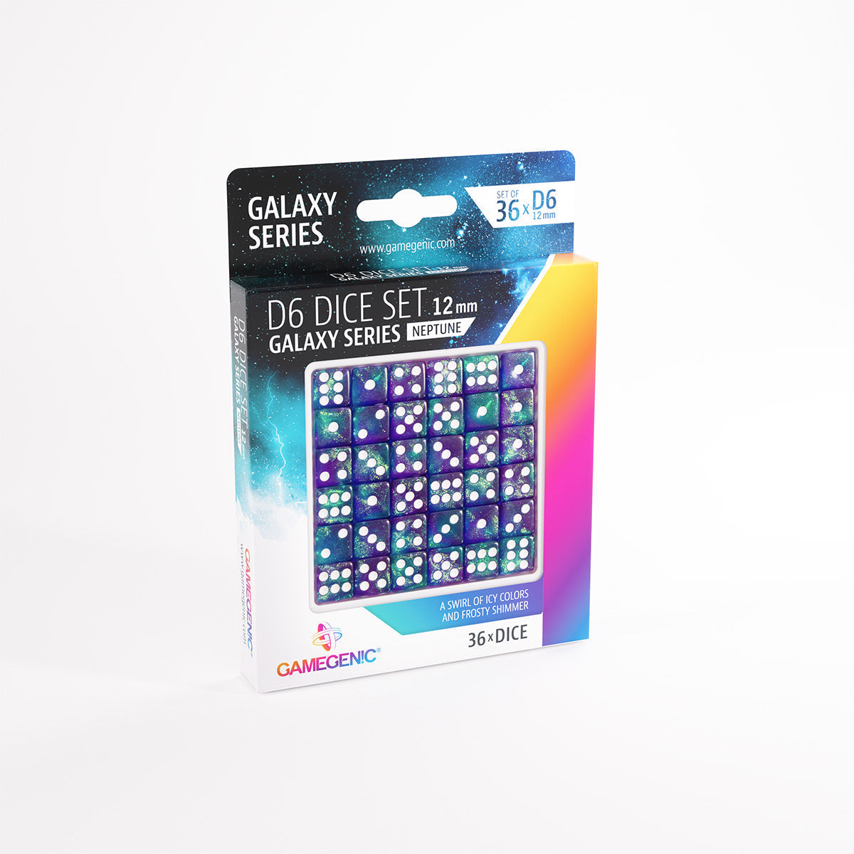 Gamegenic &quot;D6 Dice Set 12mm (36pcs)&quot;-Galaxy Series - &quot;Neptune&quot;-Gamegenic-Ace Cards &amp; Collectibles