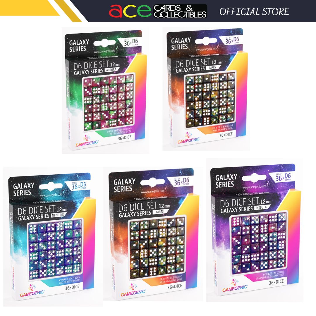 Gamegenic "D6 Dice Set 12mm (36pcs)"-Galaxy Series - "Neptune"-Gamegenic-Ace Cards & Collectibles