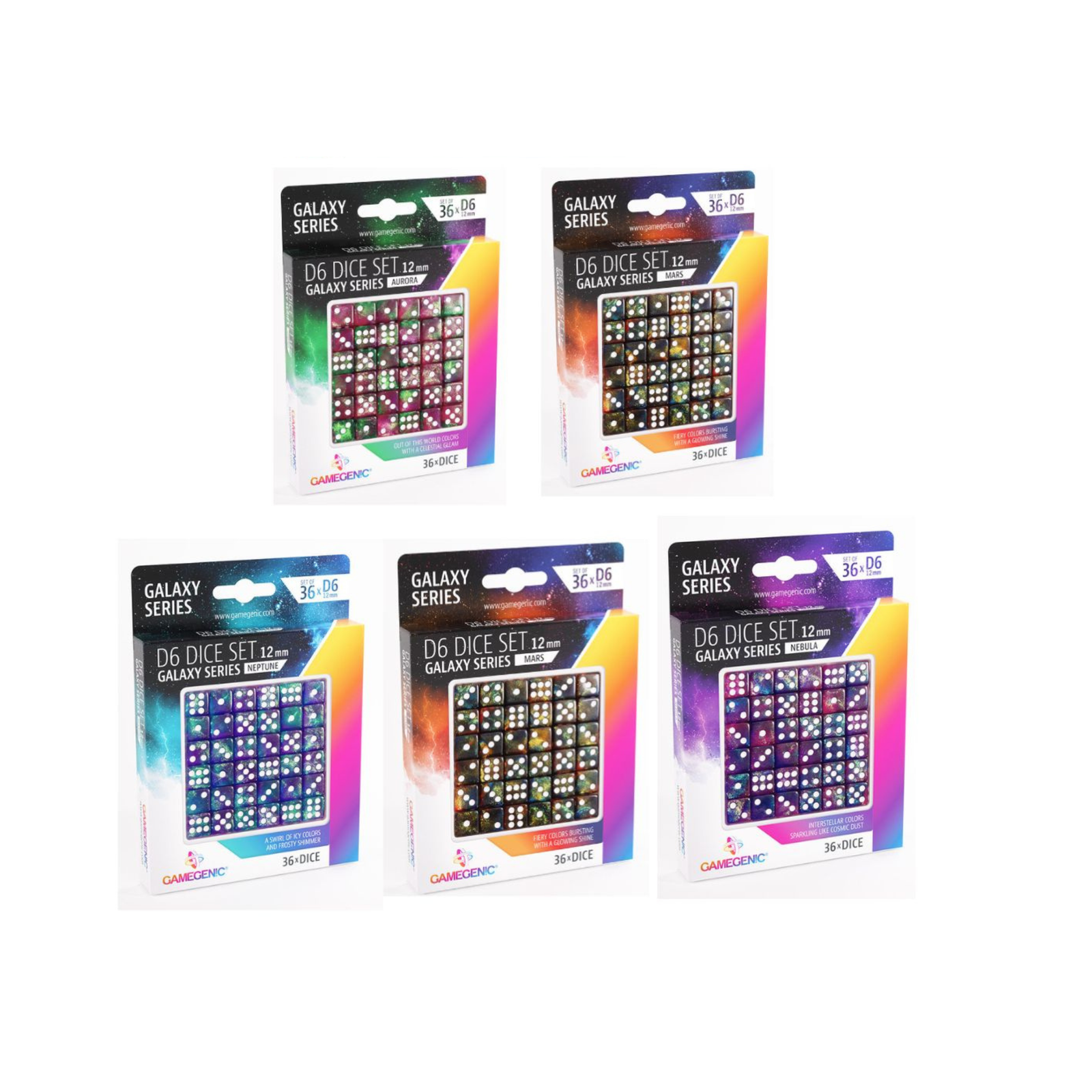 Gamegenic "D6 Dice Set 12mm (36pcs)"-Neptune-Gamegenic-Ace Cards & Collectibles