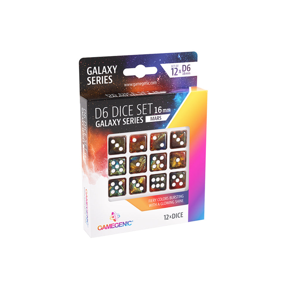 Gamegenic &quot;D6 Dice Set 16mm (12pcs)&quot;-Galaxy Series - &quot;Mars&quot;-Gamegenic-Ace Cards &amp; Collectibles