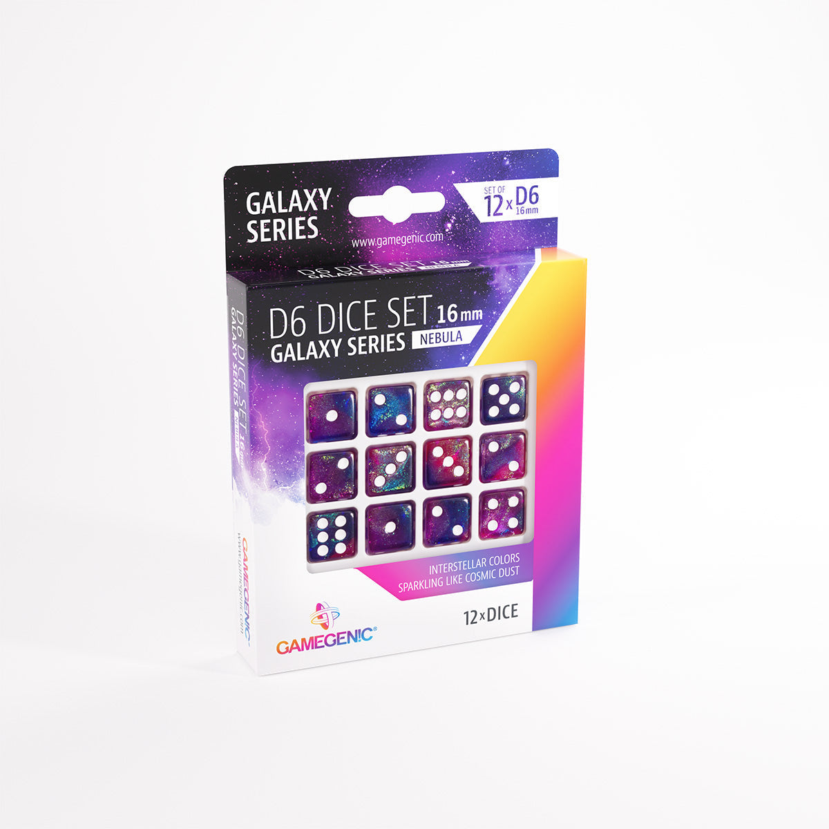 Gamegenic &quot;D6 Dice Set 16mm (12pcs)&quot;-Galaxy Series - &quot;Nebula&quot;-Gamegenic-Ace Cards &amp; Collectibles