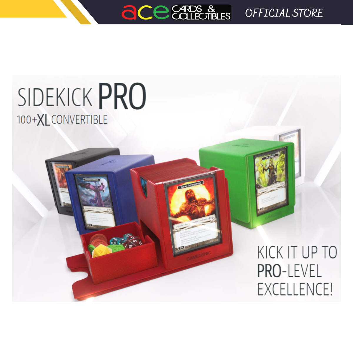 Gamegenic Deck Box &quot;Sidekick PRO 100+ XL Convertible&quot;-Black-Gamegenic-Ace Cards &amp; Collectibles