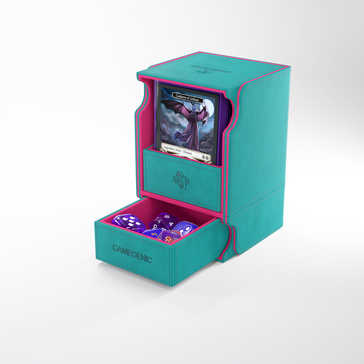 Gamegenic Deck Box "Watchtower 100+ XL Convertible"-Teal/Pink-Gamegenic-Ace Cards & Collectibles