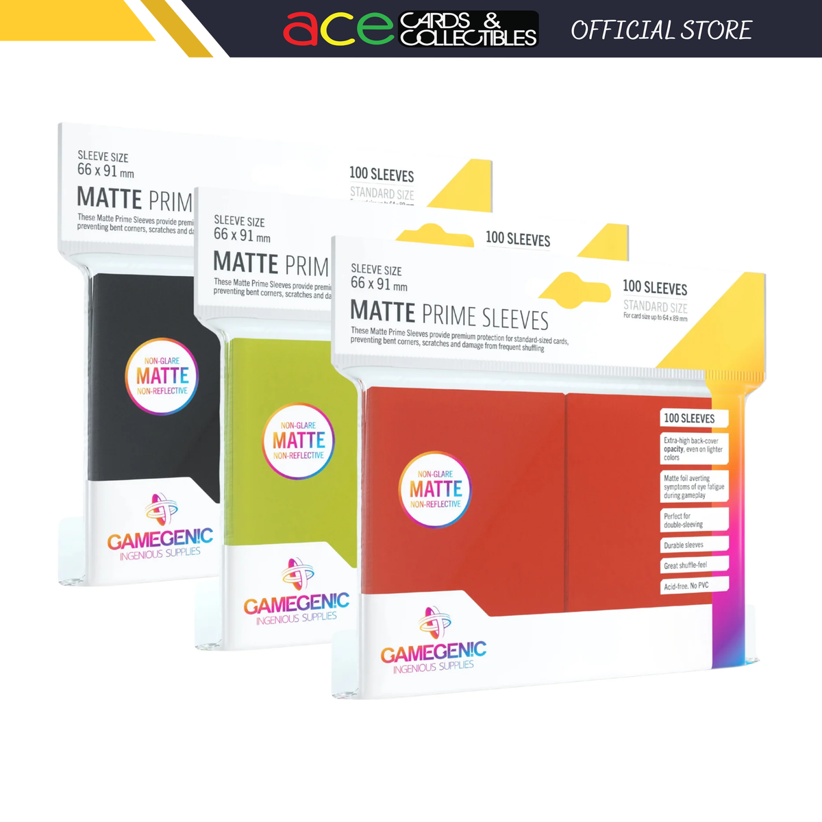 Gamegenic Matte Prime Card Sleeves-Red-Gamegenic-Ace Cards & Collectibles