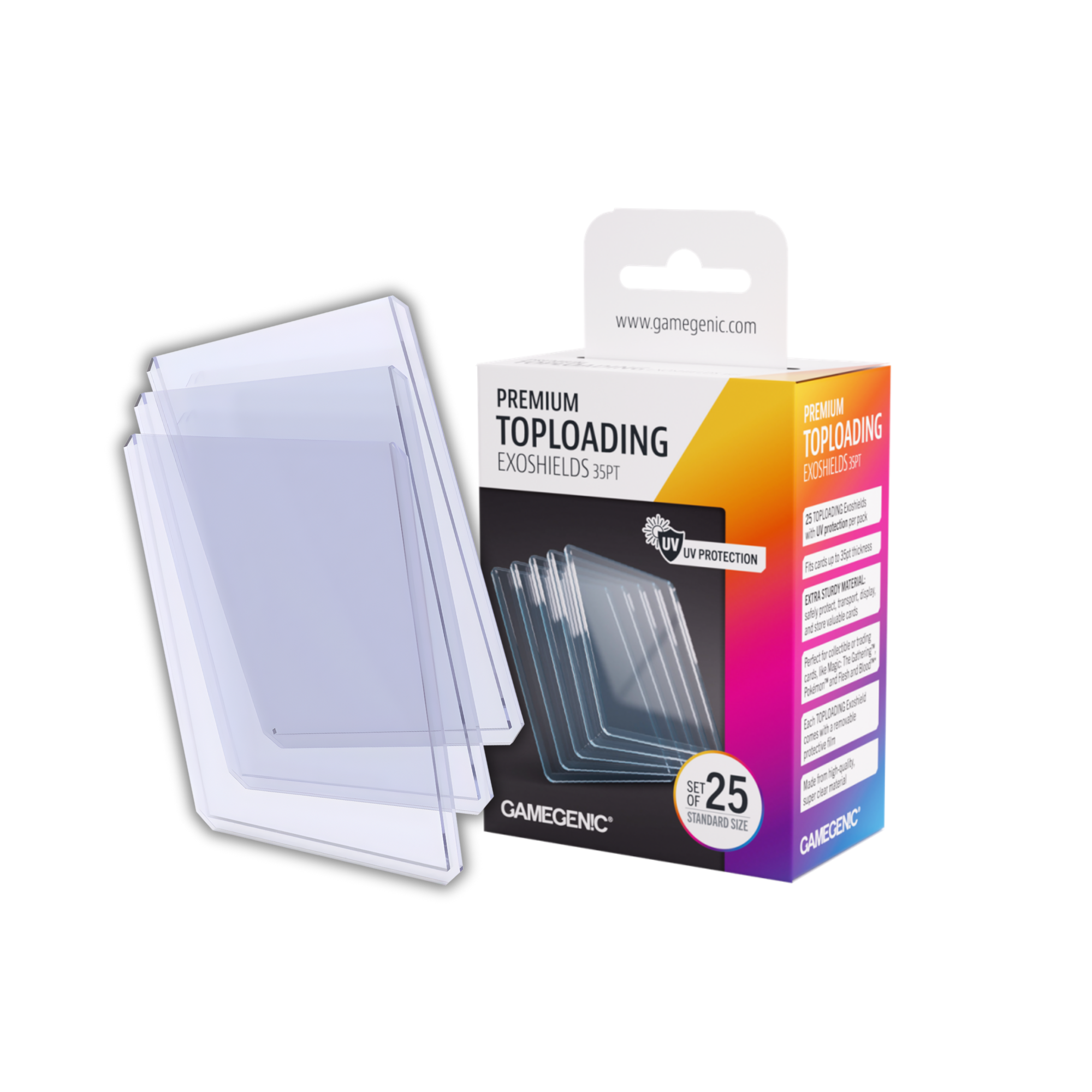 Gamegenic, Premium Toploading Exoshields 35pt, 25 pièces, Protection UV, Taille du Produit : 76 x 101 mm (3 x 4 Gamegenic, Premium Toploading Exoshields 35pt, 25 pièces, Protection UV, Taille du Produit : 76 x 101 mm (3 x 4