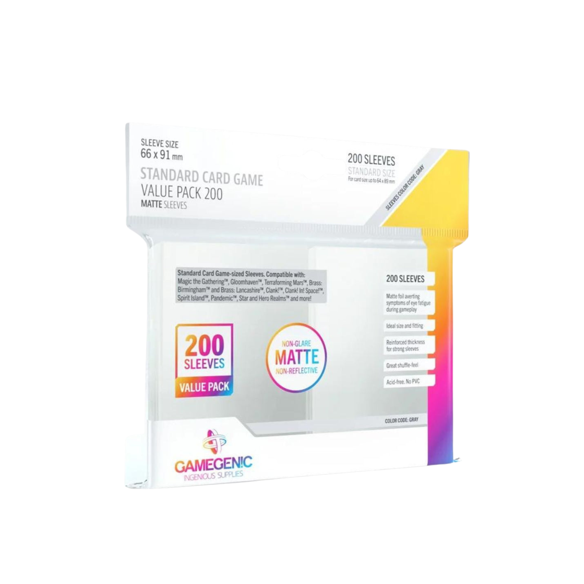 Gamegenic Sleeve Standard Card Game Value Pack 200 ~ Matte Sleeve - Ace Cards Sdn Bhd Gamegenic Sleeve Standard Card Game Value Pack 200 ~ Matte Sleeve - Ace Cards Sdn Bhd
