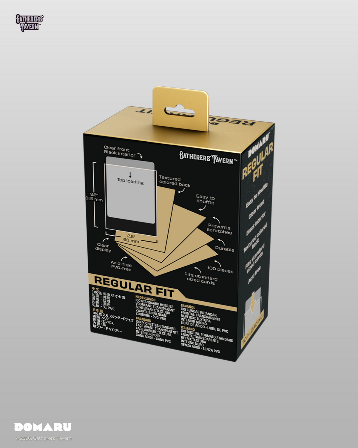 Gatherer's Tavern DOMARU Regular Standard Size Fit Sleeves "Sunspire Gold"-Gatherer's Tavern-Ace Cards & Collectibles