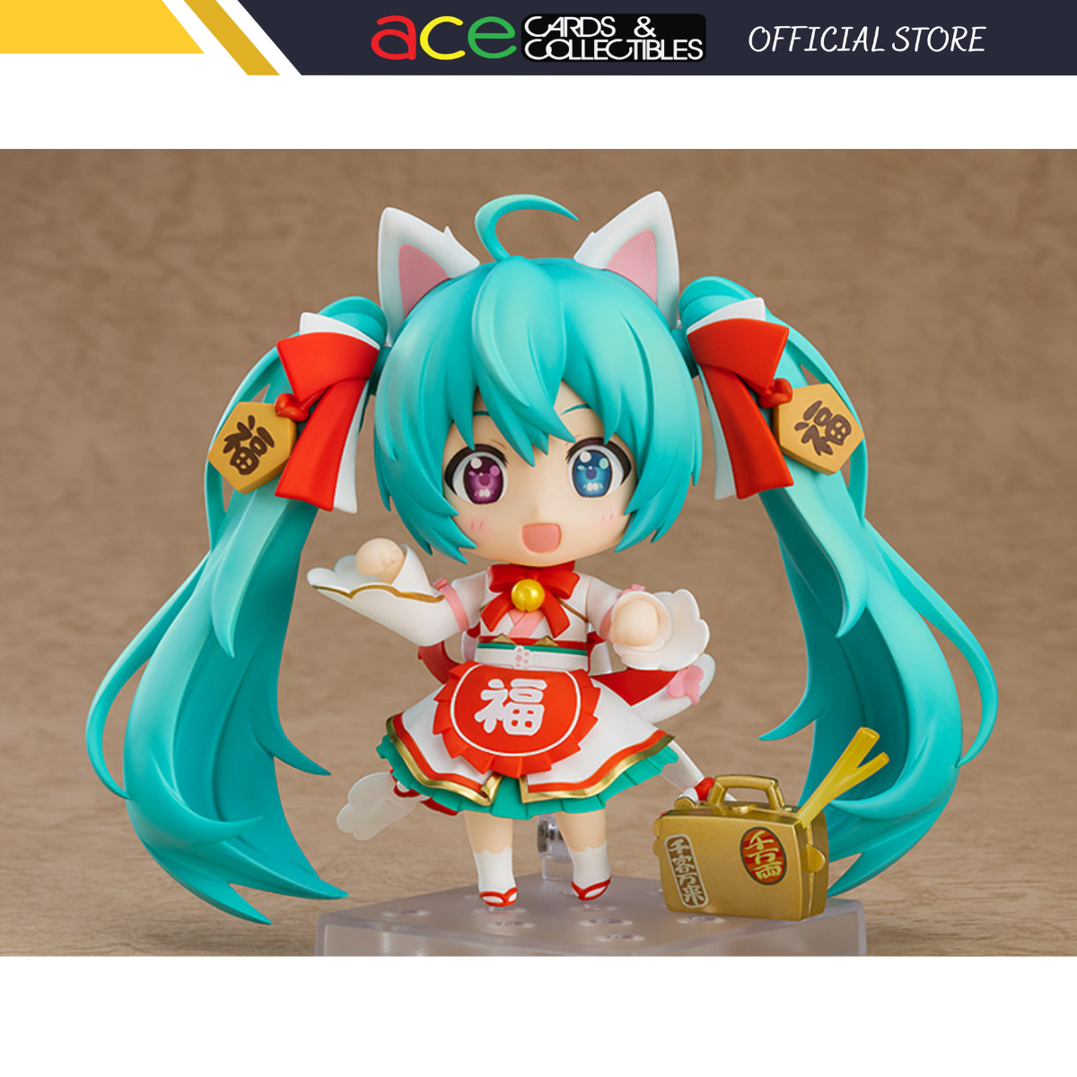 Character Vocal Series 01: Hatsune Miku Nendoroid [1777] &quot;Hatsune Miku&quot; (Maneki Miku Ver.)-Good Smile Company-Ace Cards &amp; Collectibles