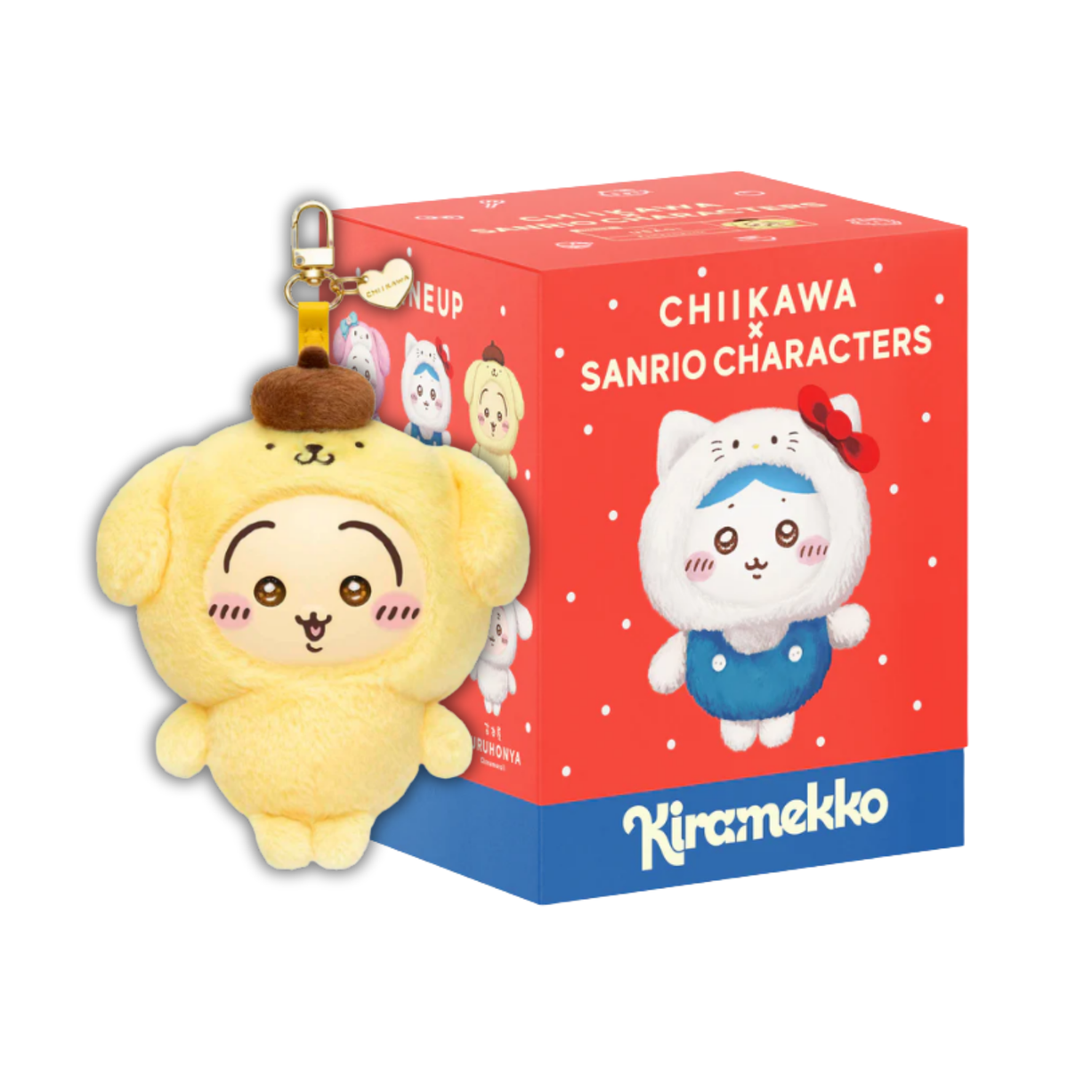 Chiikawa × Sanrio Characters Kiramekko Vinyl Plush (Multiple Characters)-Usagi x Pompom-Gray Parker Service-Ace Cards & Collectibles