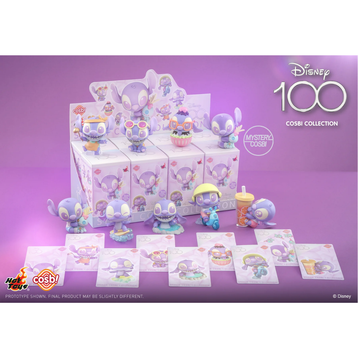 Disney 100 Stitch Cosbi Collection (Pastel Purple Version)-Display Box (8pcs)-Hot Toys-Ace Cards &amp; Collectibles