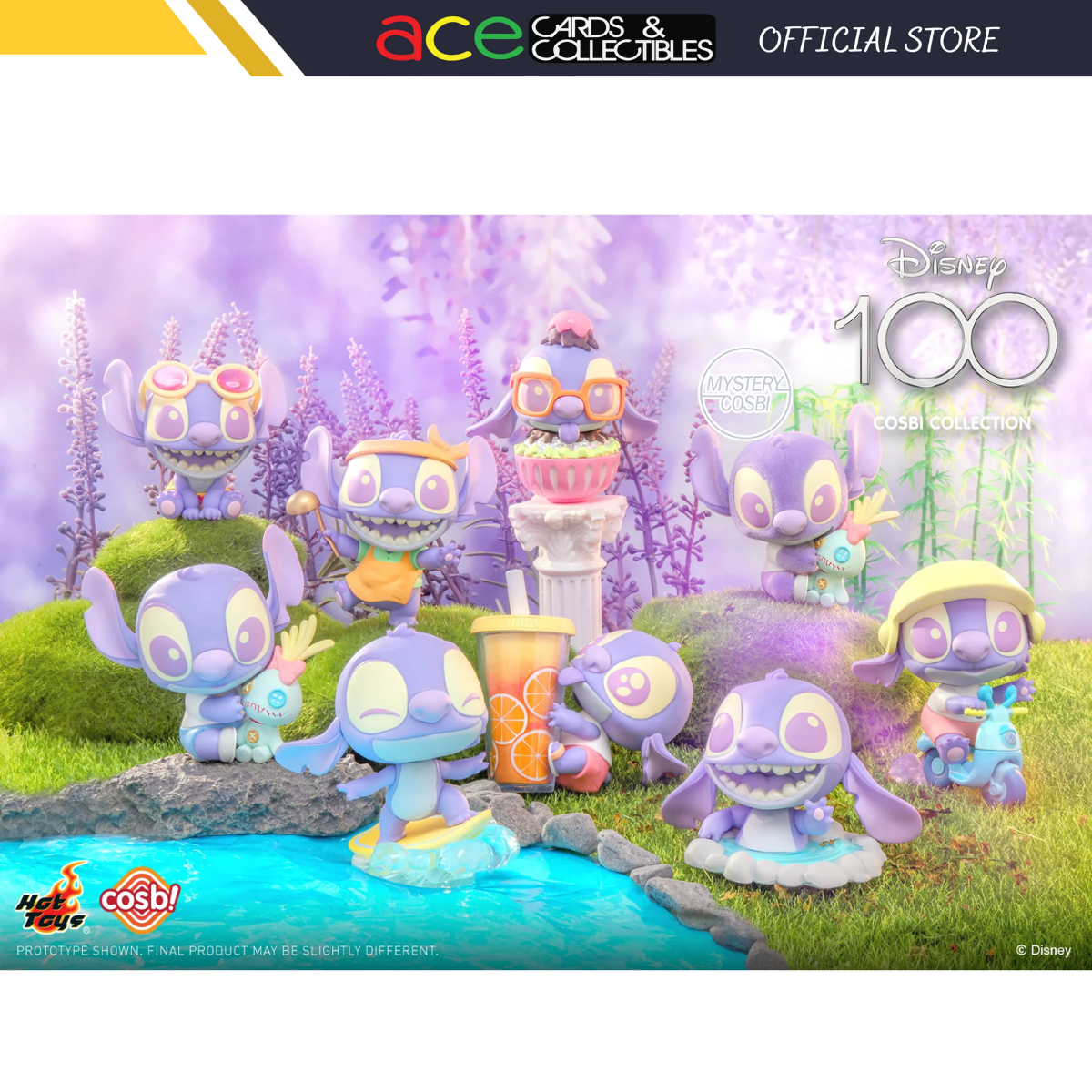 Disney 100 Stitch Cosbi Collection (Pastel Purple Version)-Single Box (Random)-Hot Toys-Ace Cards &amp; Collectibles