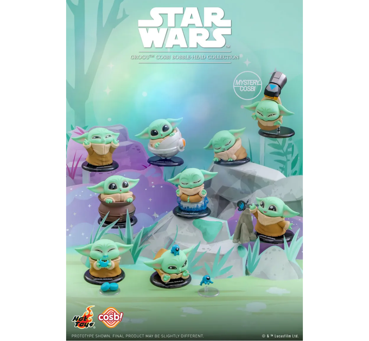 Grogu Bobble-Head Cosbi Collection-Single Box-Hot Toys-Ace Cards & Collectibles