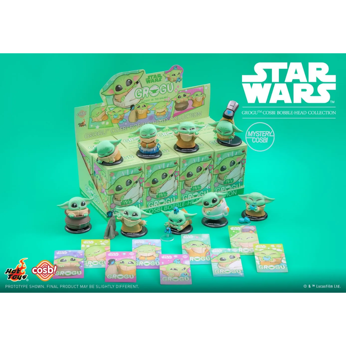 Grogu Bobble-Head Cosbi Collection-Single Box-Hot Toys-Ace Cards & Collectibles