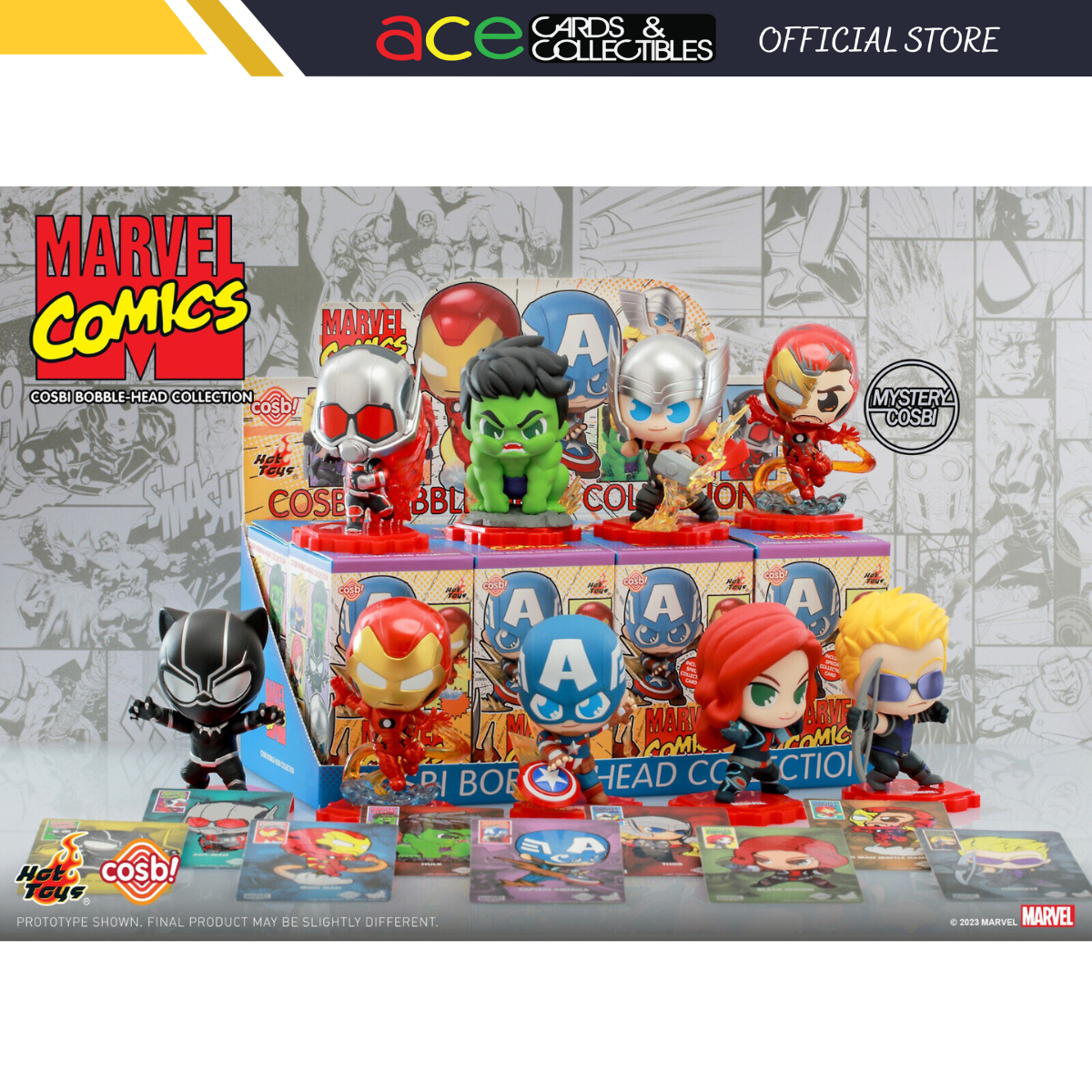 Marvel Comics Avengers Cosbi Bobble-Head Collection-Display Box (8pcs)-Hot Toys-Ace Cards &amp; Collectibles