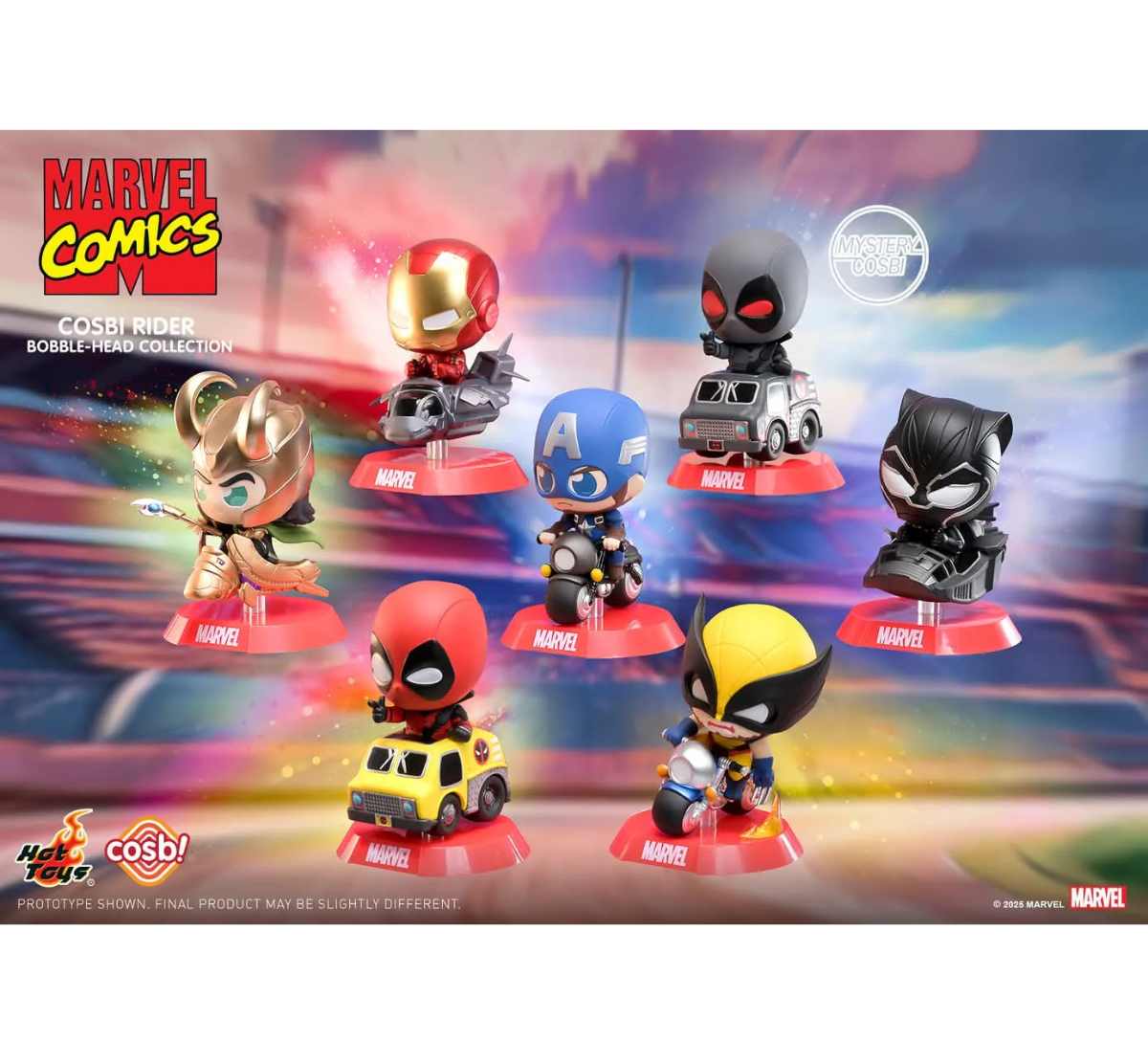 Marvel Comics Rider Bobble-Head Cosbi Collection-Single Box-Hot Toys-Ace Cards & Collectibles
