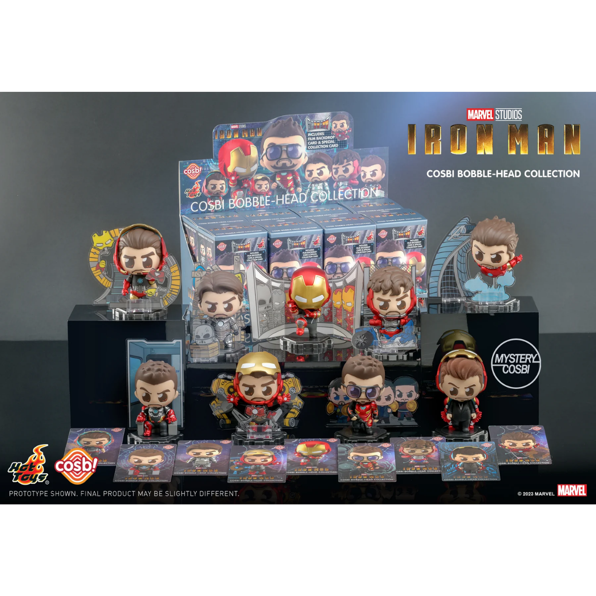 Marvel Iron Man Cosbi Bobble-Head Collection-Display Box (8pcs)-Hot Toys-Ace Cards &amp; Collectibles