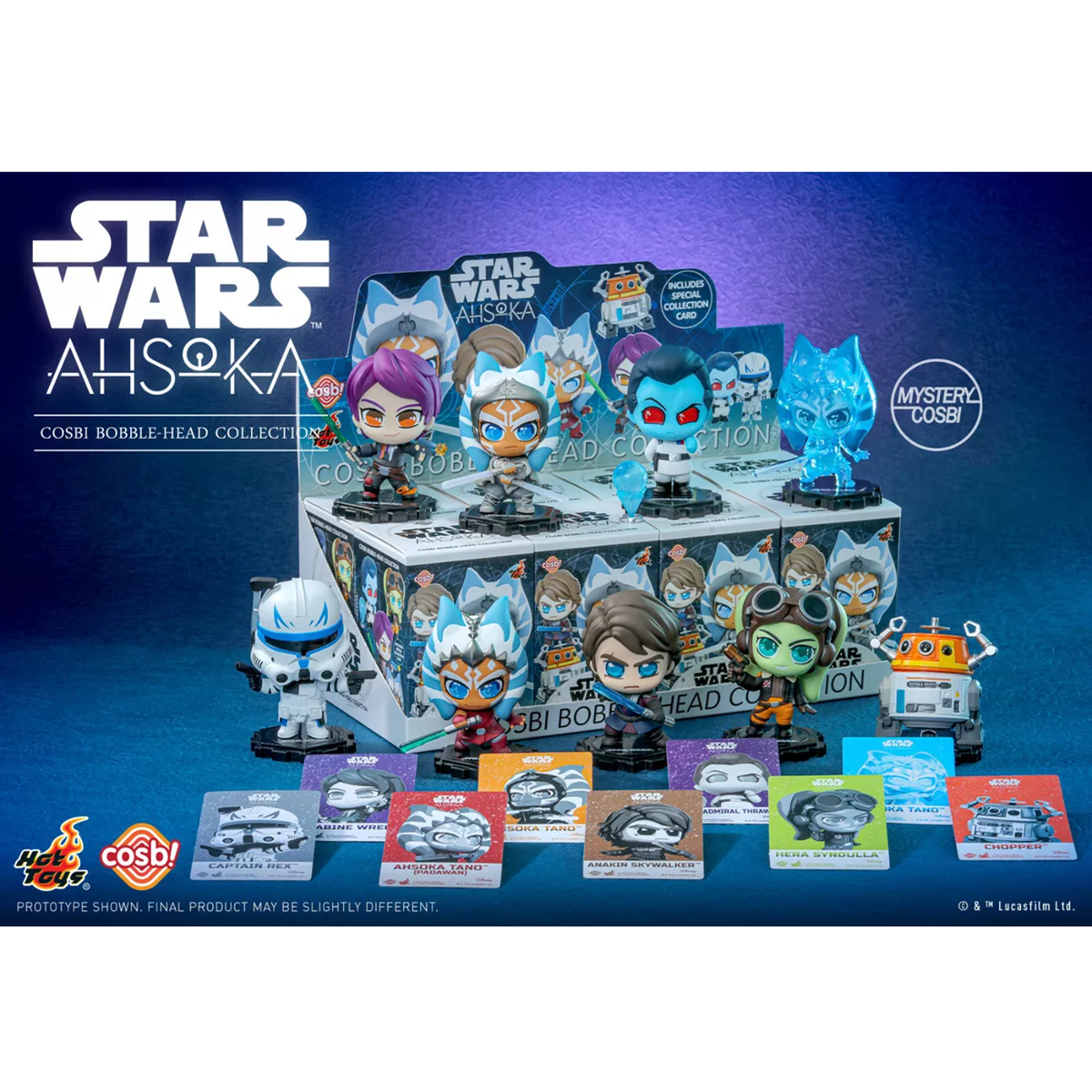 Star Wars Ahsoka Cosbi Bobble-Head Collection-Single Box (Random)-Hot Toys-Ace Cards & Collectibles