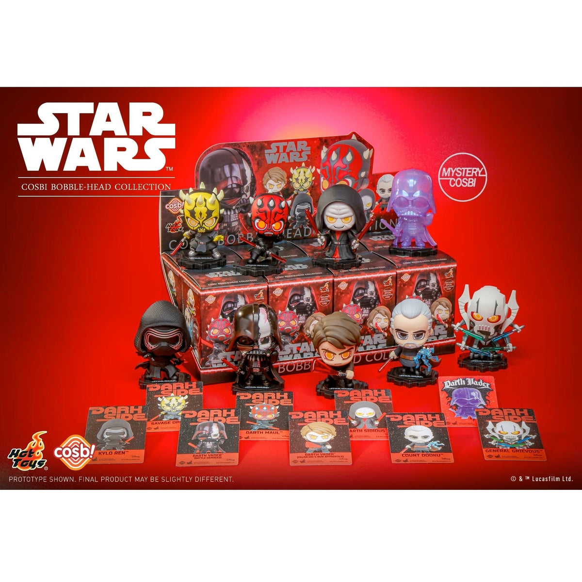 Star Wars Dark Side Cosbi Bobble-Head Collection-Display Box (8pcs)-Hot Toys-Ace Cards &amp; Collectibles