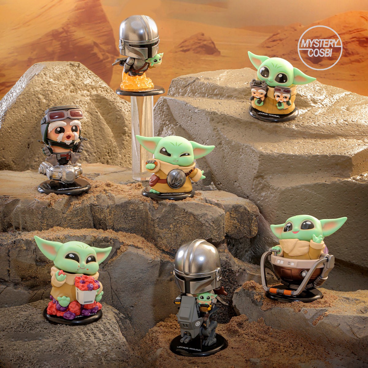 The Mandalorian & Grogu Cosbi Bubble-Head Series-Single Box (Random)-Hot Toys-Ace Cards & Collectibles