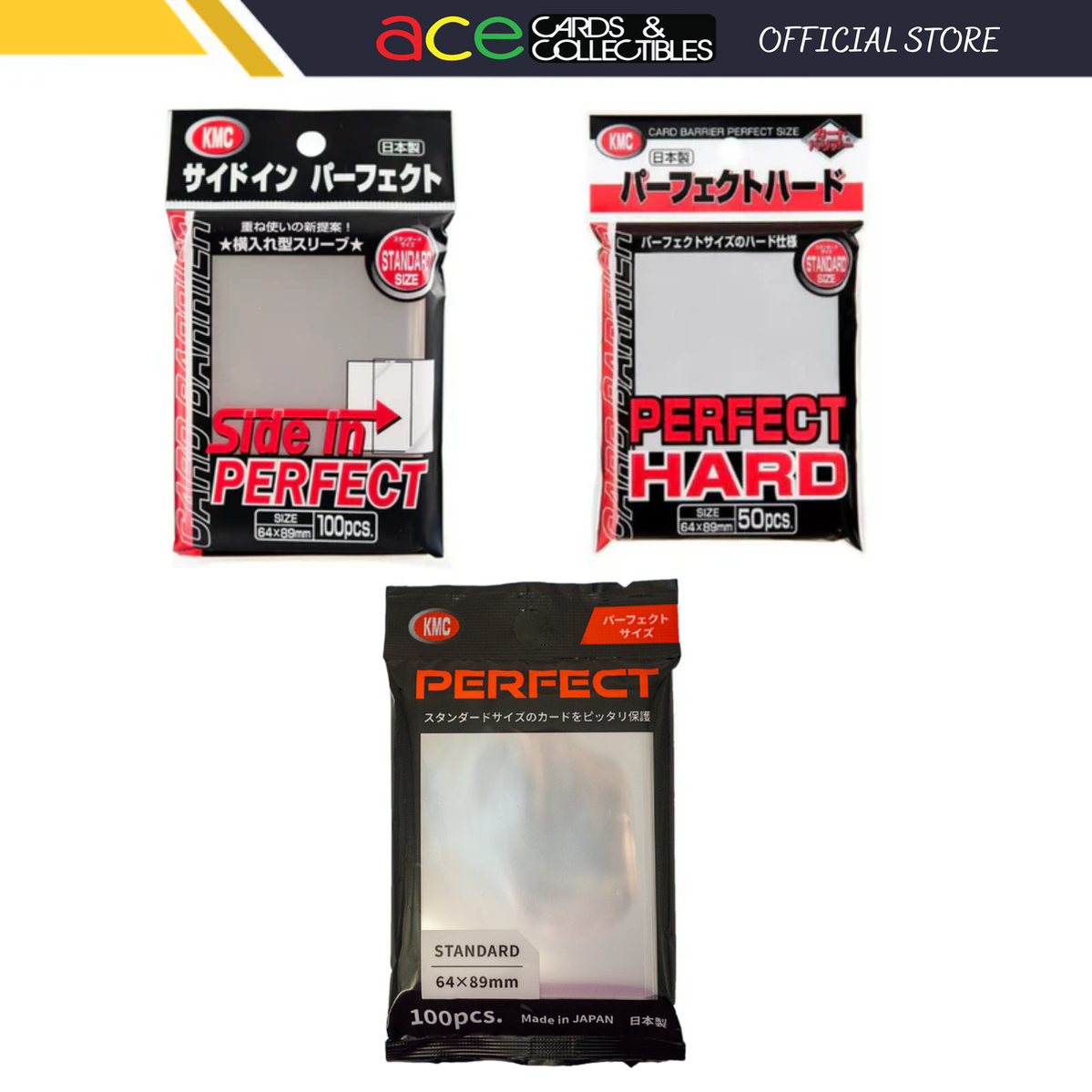 KMC Card Sleeve Barrier Clear Standard Size - Perfect Fit (K-Pop /Digimon/ Pokemon / One-Piece Card)-Perfect Fit Side In-KMC-Ace Cards &amp; Collectibles