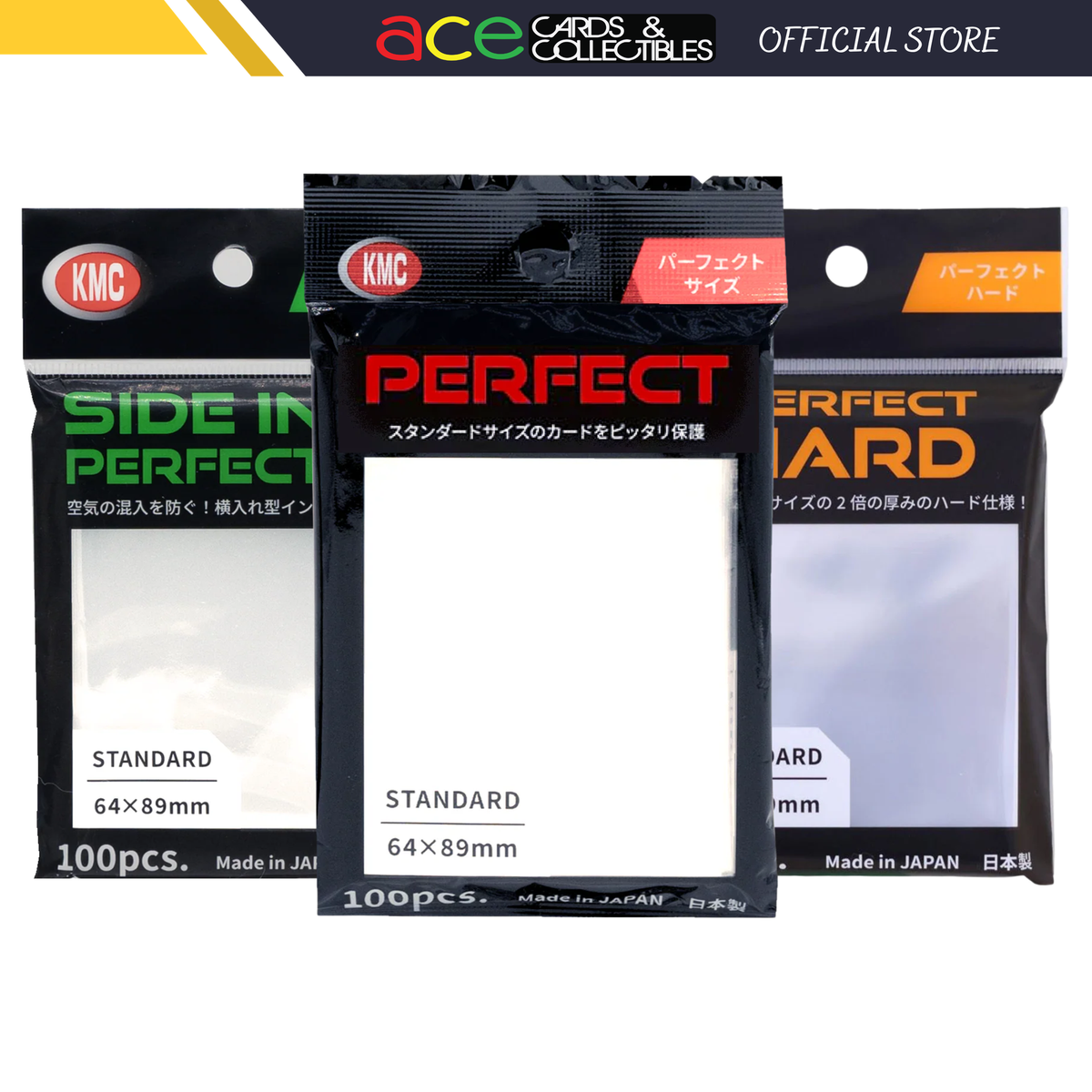 KMC Card Sleeve Barrier Clear Standard Size - Perfect Fit (K-Pop /Digimon/ Pokemon / One-Piece Card)-Perfect Fit Side In-KMC-Ace Cards & Collectibles