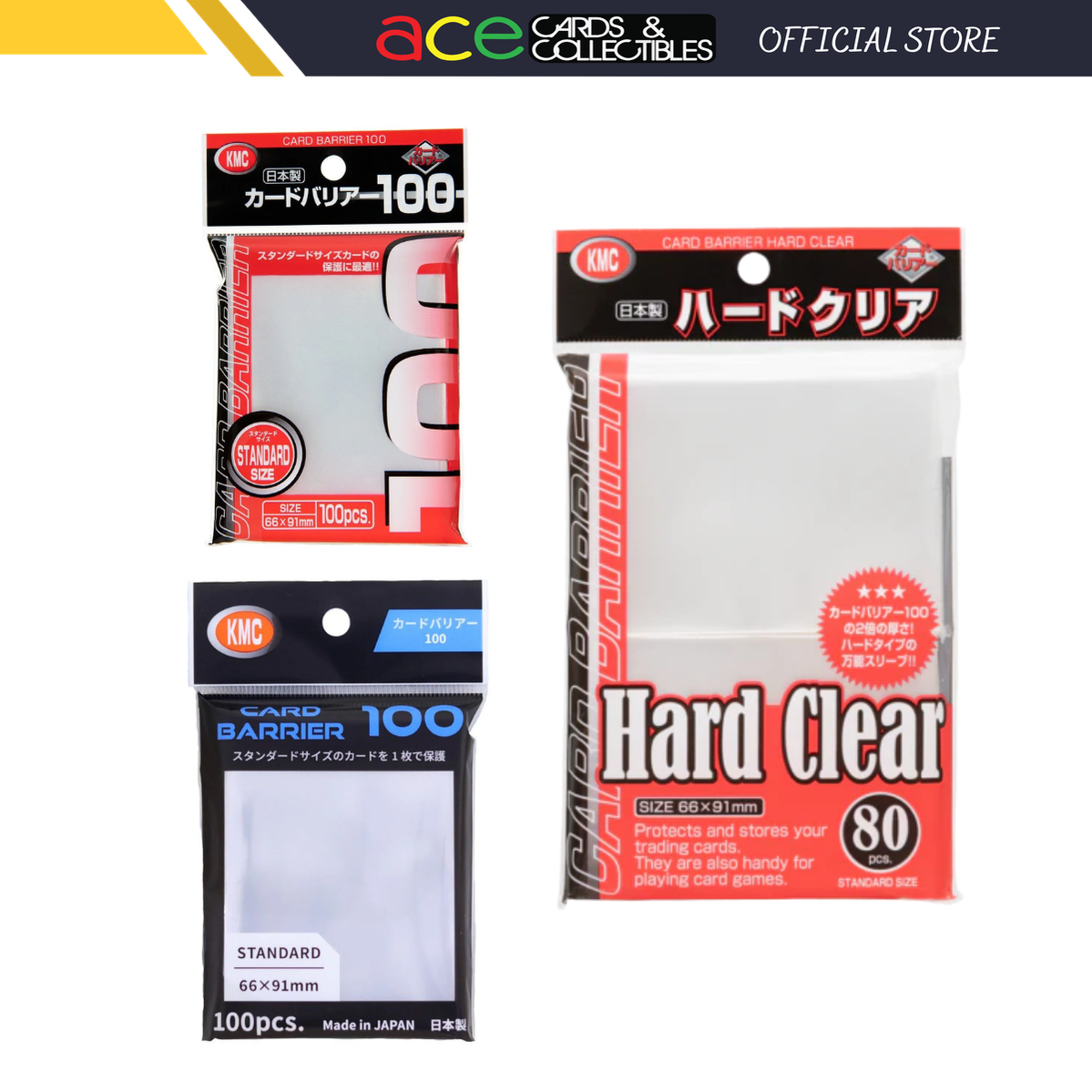 KMC Sleeve Card Barrier Clear - Standard Hard / Standard Soft-Standard Soft-KMC-Ace Cards & Collectibles