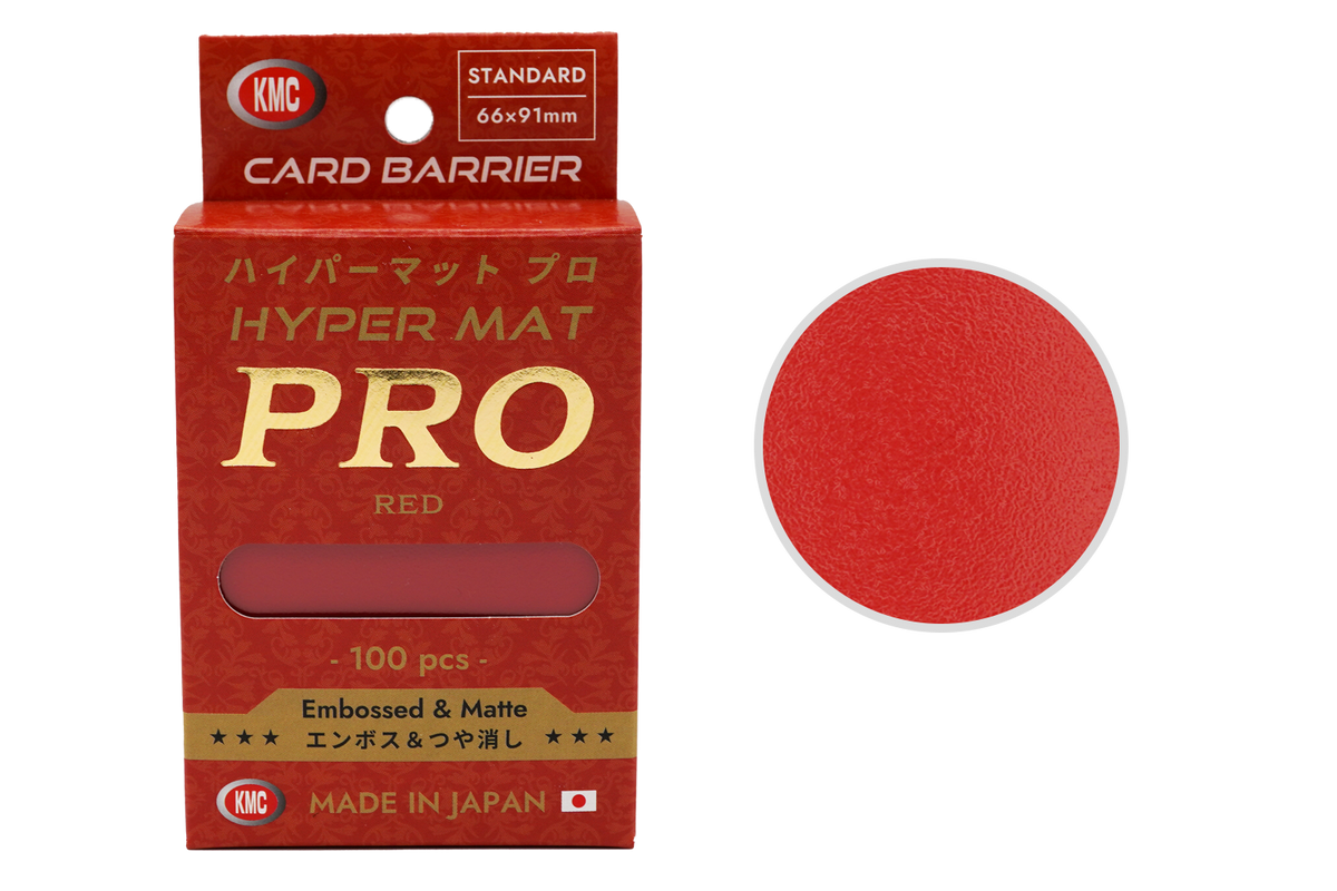 KMC Sleeve Card Barrier "HYPER MAT PRO" Series (100pcs)-Red-KMC-Ace Cards & Collectibles