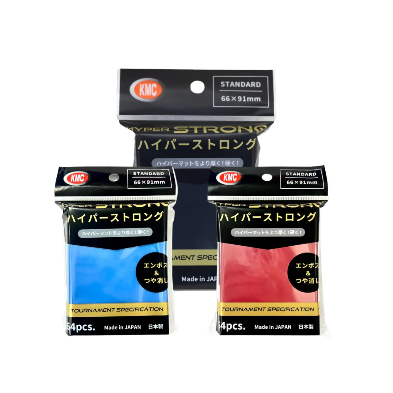 KMC Sleeve Card Barrier "Hyper Strong" Standard Size (64pcs)-Black-KMC-Ace Cards & Collectibles