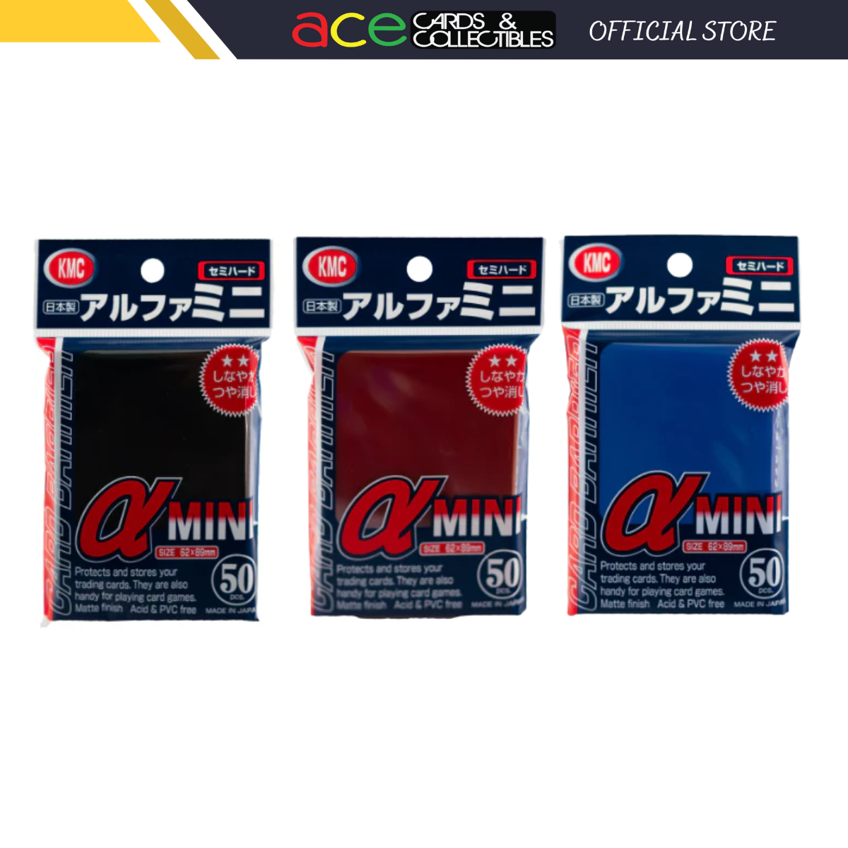 KMC Sleeve Card Barrier Mini Size "Super Alpha α"-Black-KMC-Ace Cards & Collectibles